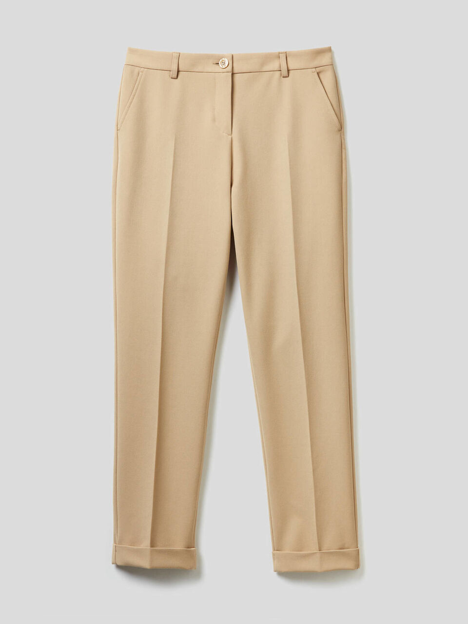Pantalon stretch avec revers image number 1