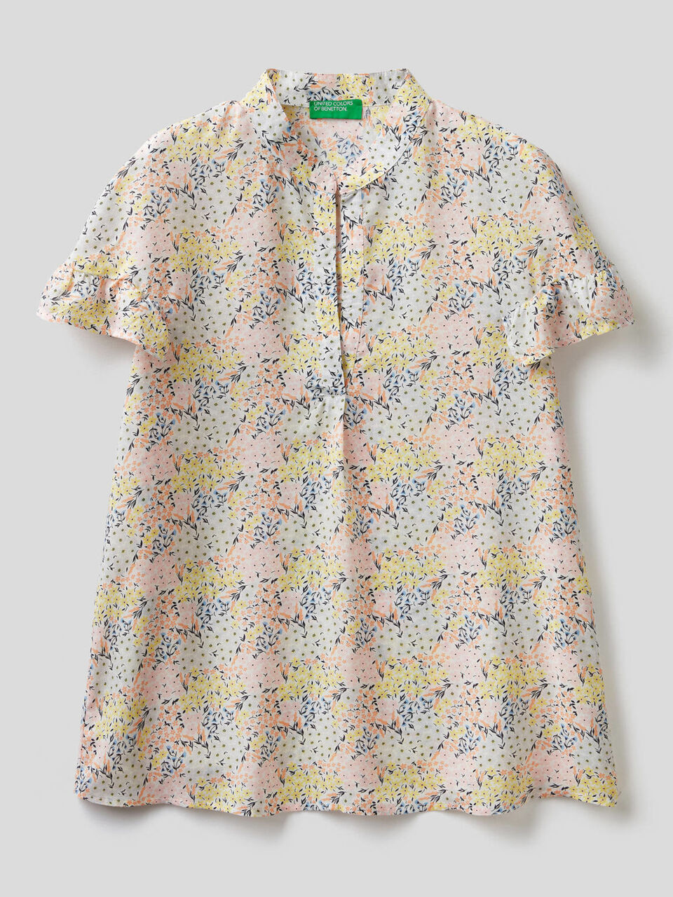 Patterned blouse with rouches image number 1