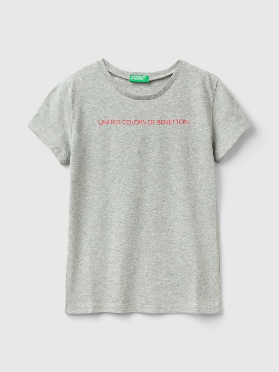 T-Shirt mit Logo 100% Baumwolle - Hellgrau | Benetton
