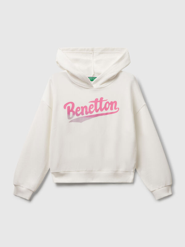 Felpa con stampa e cappuccio Bambina