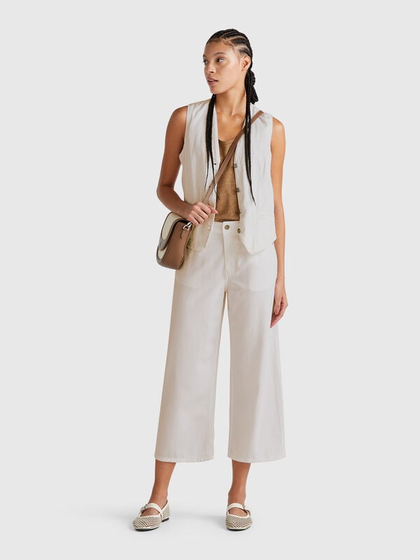 Pantaloni bianchi cinque tasche Donna