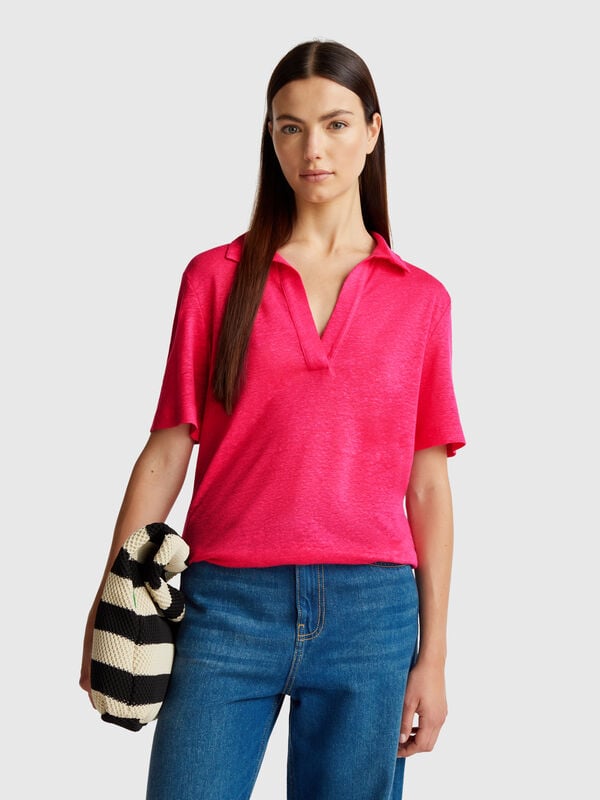 Polo in pure linen Women