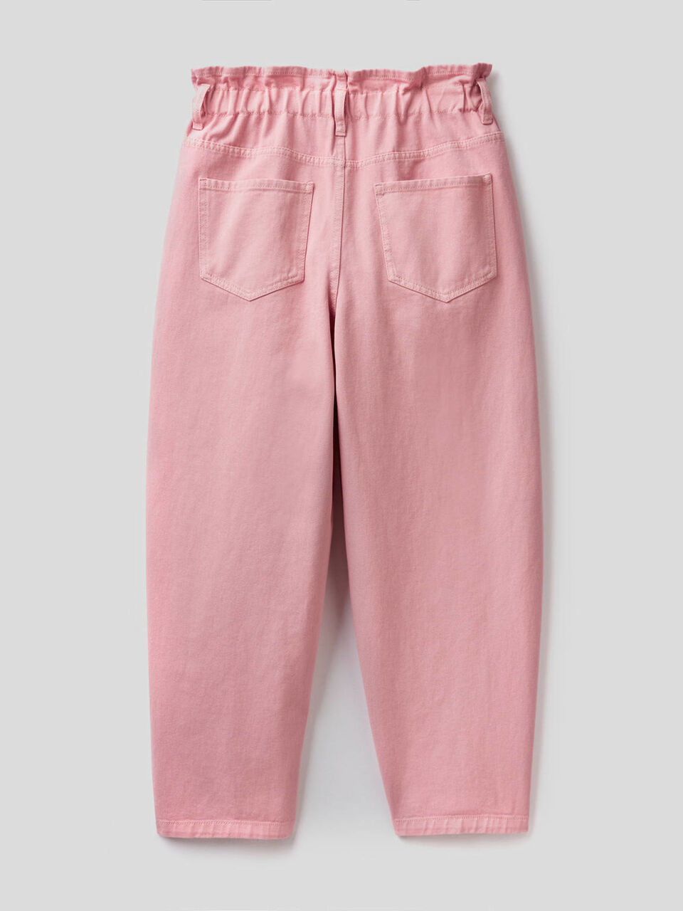 Pantaloni a vita alta in 100% cotone image number 2