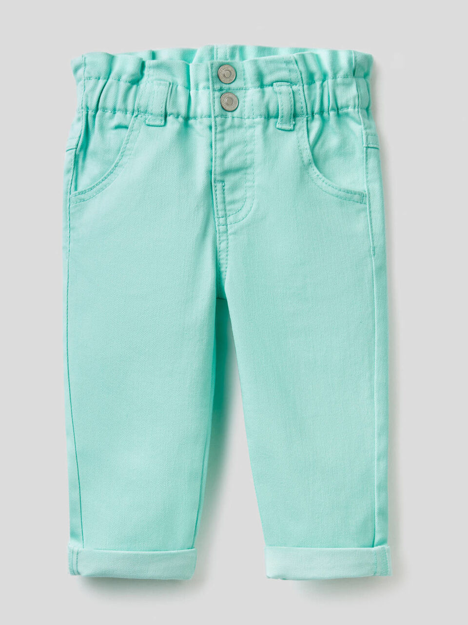 Pantalon paper bag en tissu stretch image number 1