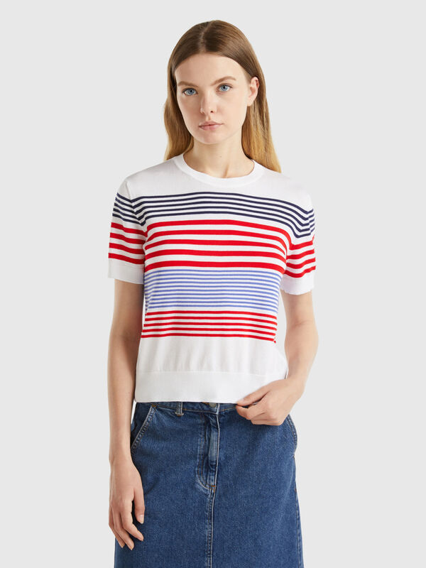 Short sleeve top with stripes Women