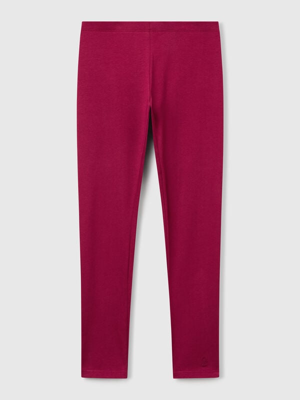 Leggings aus elastischer Baumwolle mit Logo Mädchen