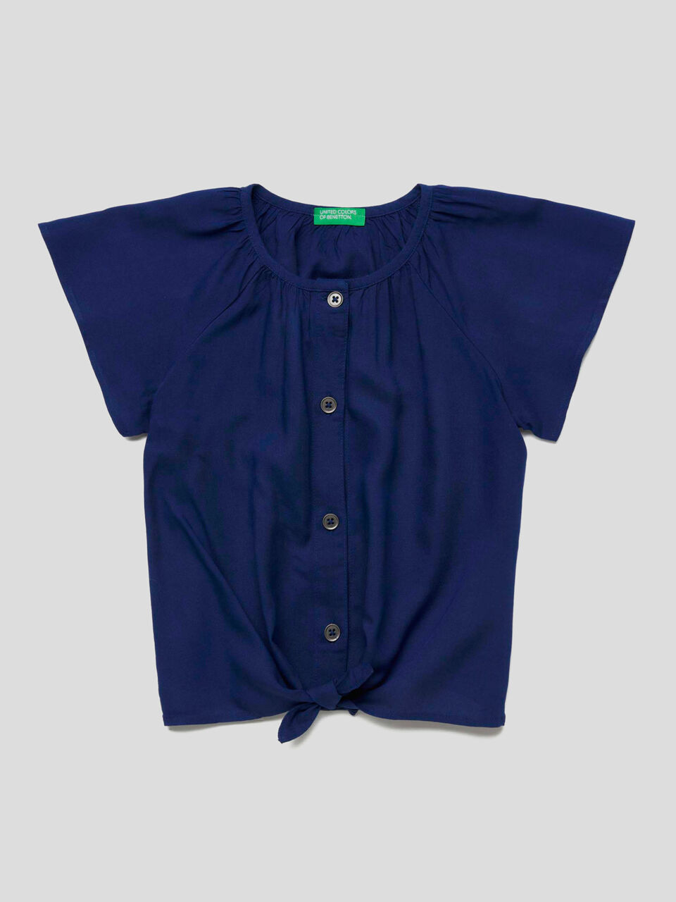 Bluse mit kurzen Ärmeln und Bändern image number 1