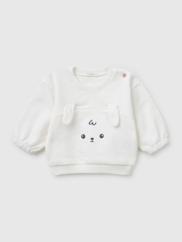 Felpa con ricamo e patch in cotone  Baby