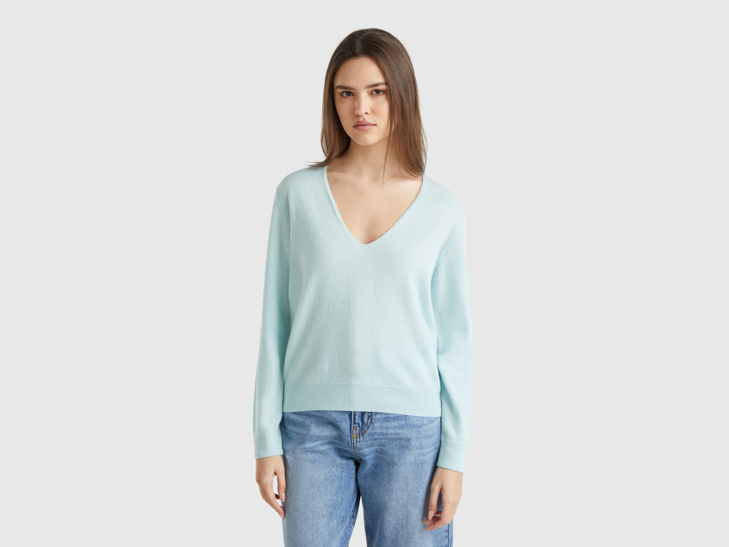 V NECK SWEATER L/S Damen image number 0