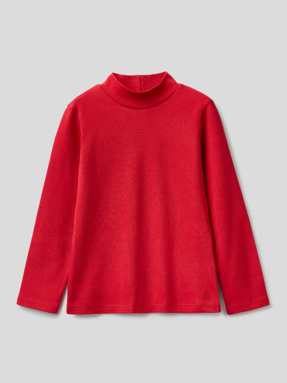 T-shirt col montant en coton bio image number 1