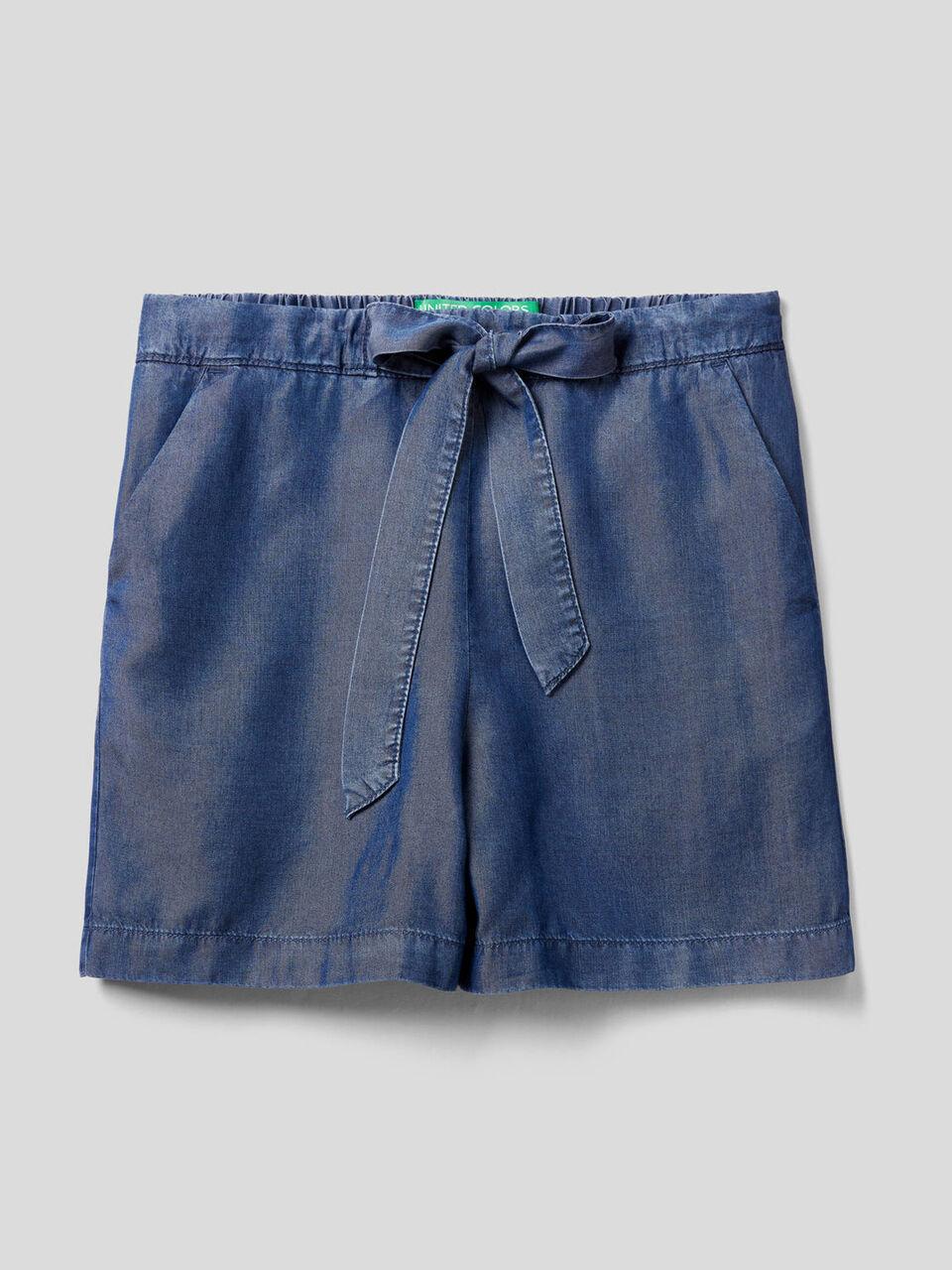 Flowy denim look shorts image number 1