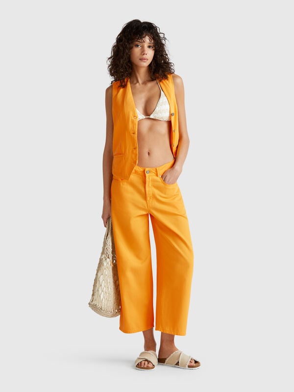 Gelbe Five-Pocket-Hose Damen