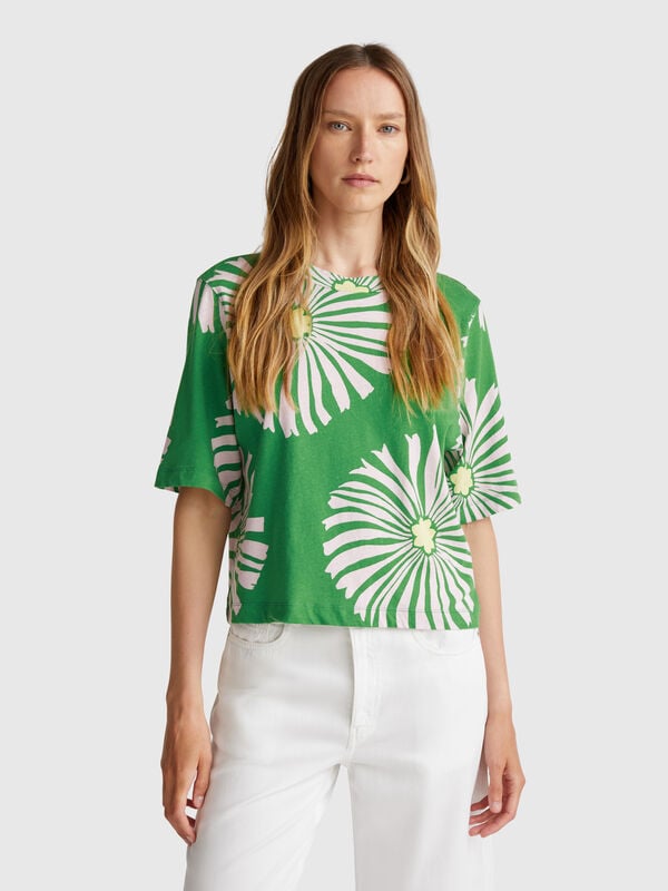 T-Shirt mit Blumenmuster Damen