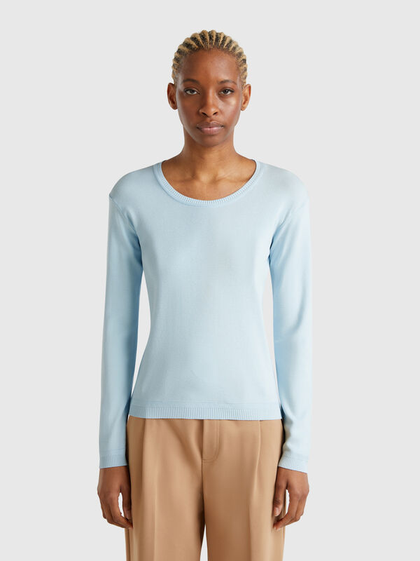 Pull à col rond en pur coton Femme