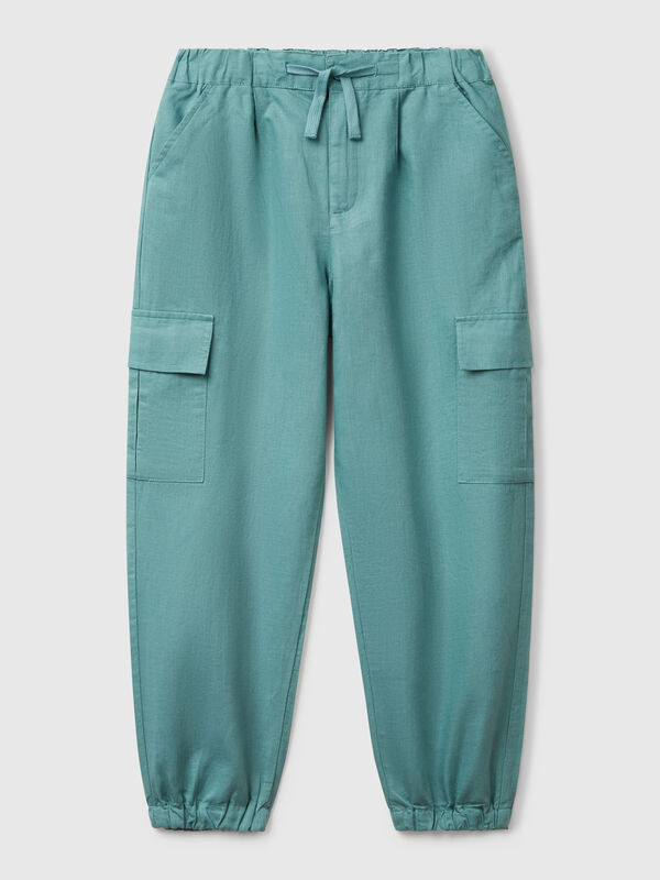 Cargohose aus Leinenmischung Mädchen
