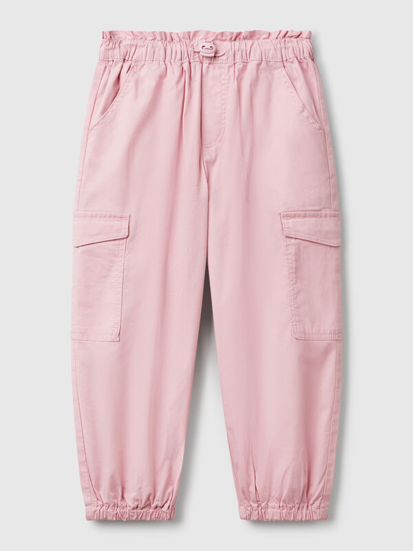 Pantalon cargo en coton stretch Filles