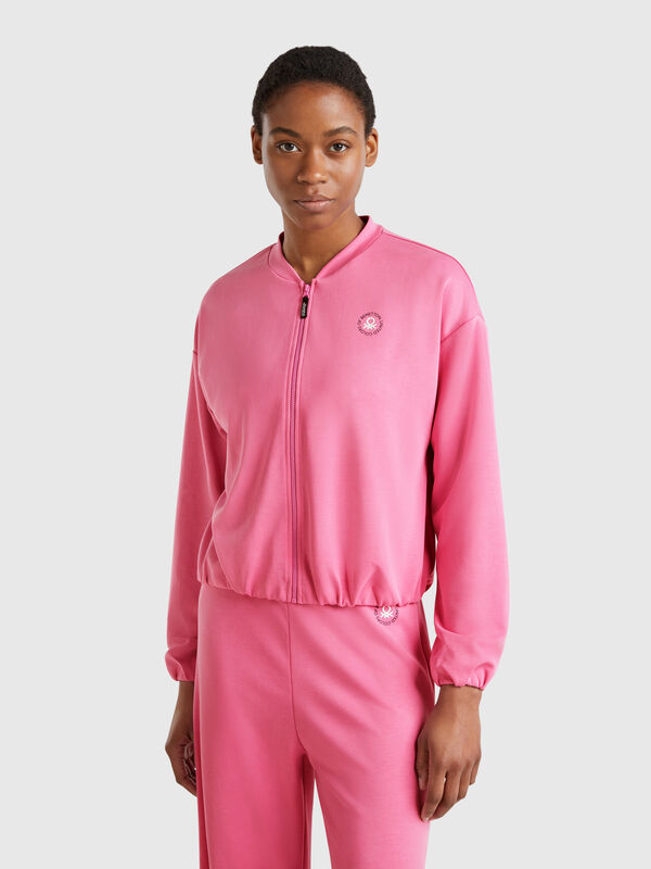 Felpa con zip in MODAL® Donna