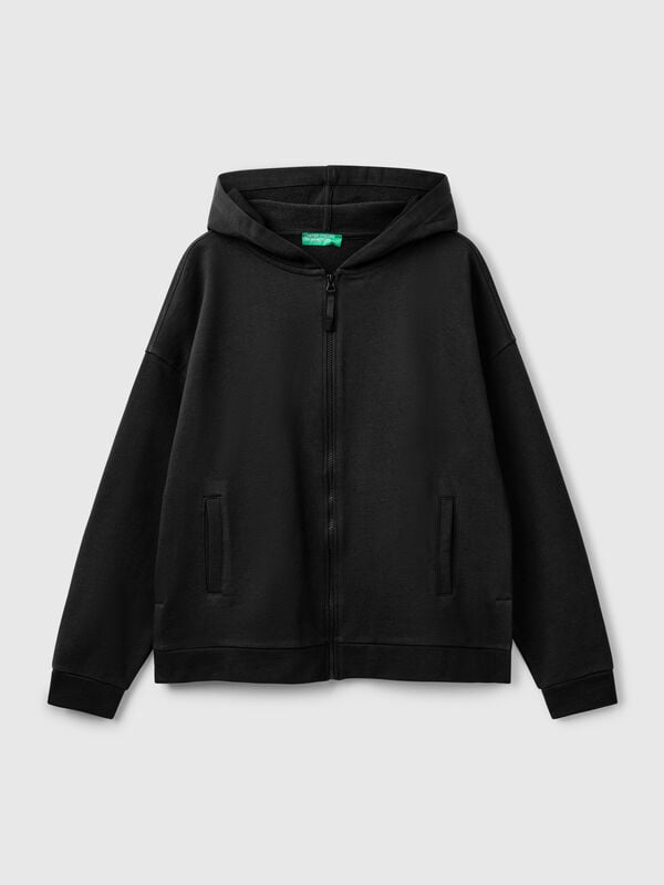 Sweat à capuche zippé 100 % coton Femme