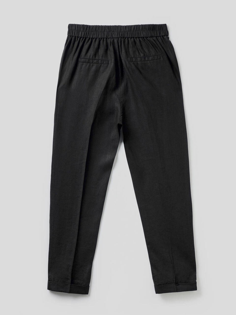 Cropped trousers in 100% linen image number 2