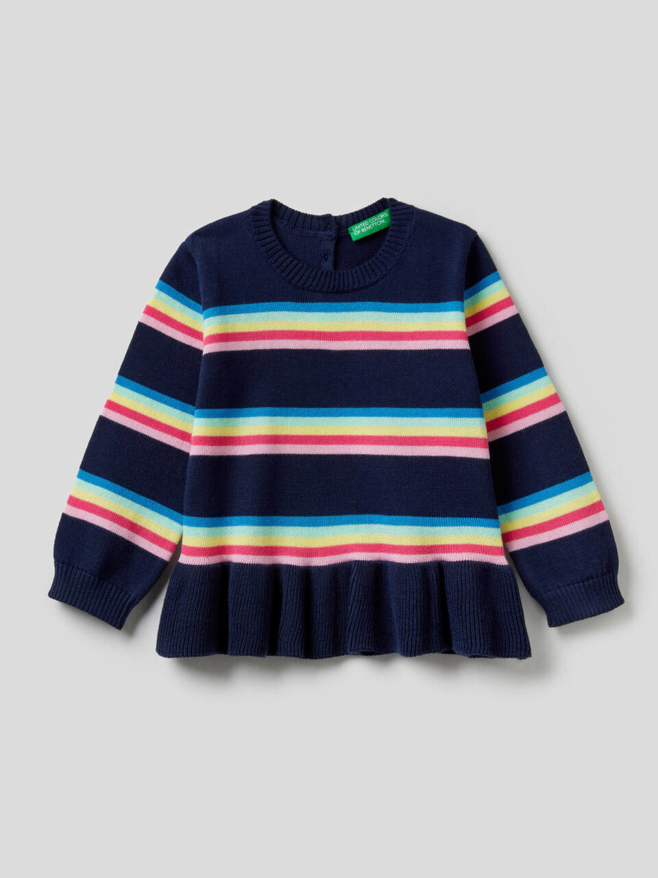 Striped top with frill image number 1