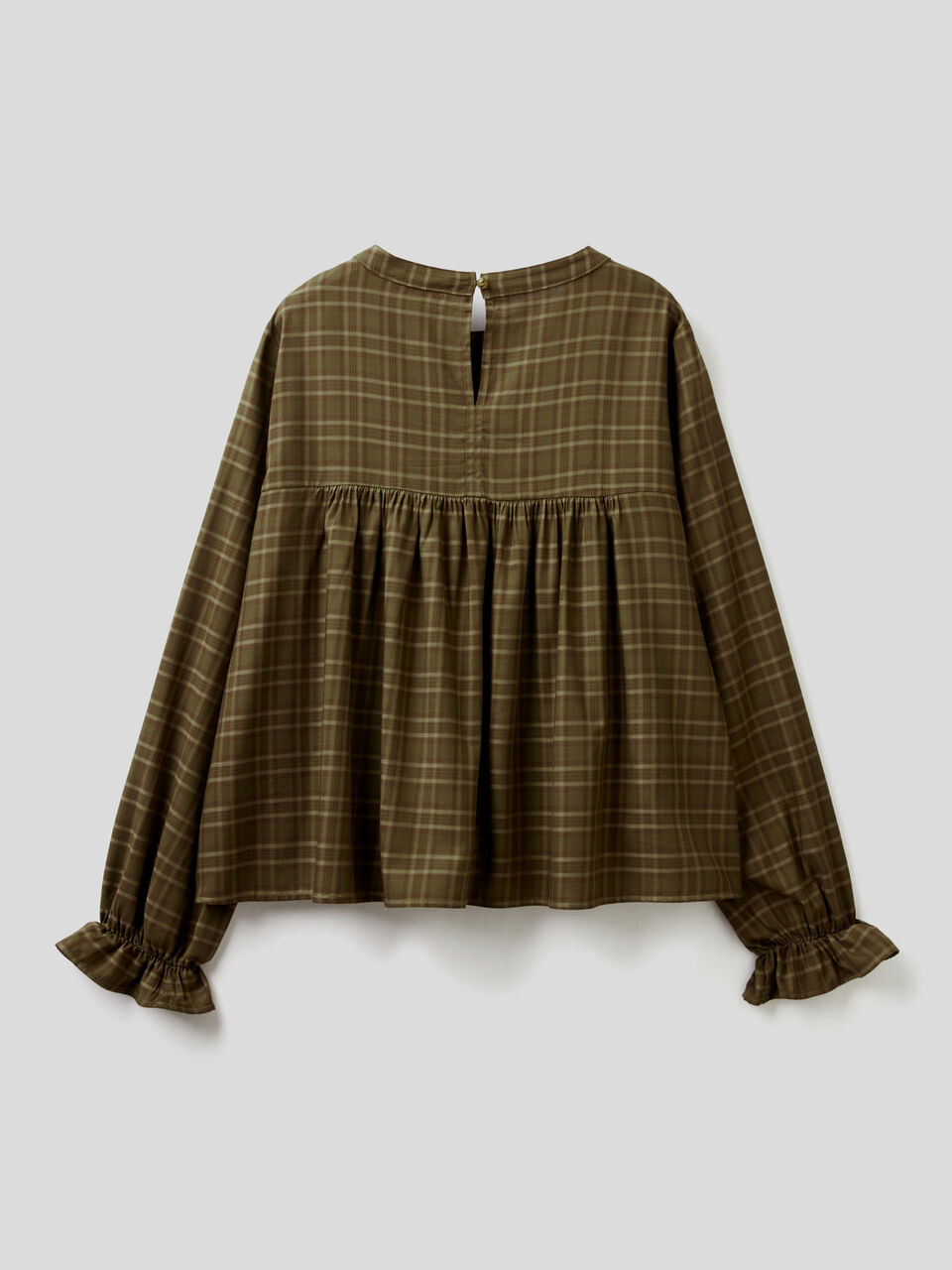 Blouse à carreaux et volant image number 2
