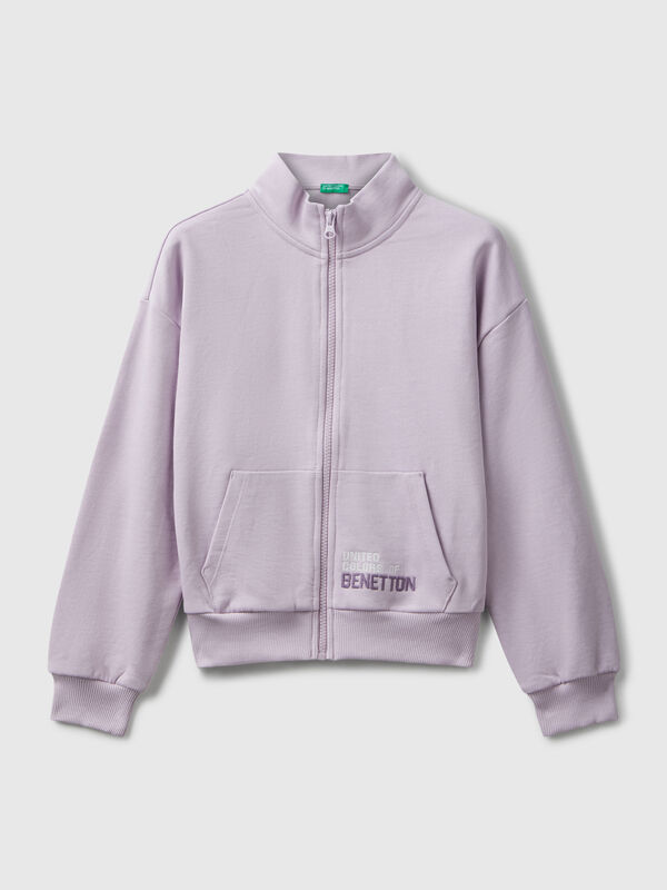 Sweatshirt mit Reißverschluss und Print Mädchen