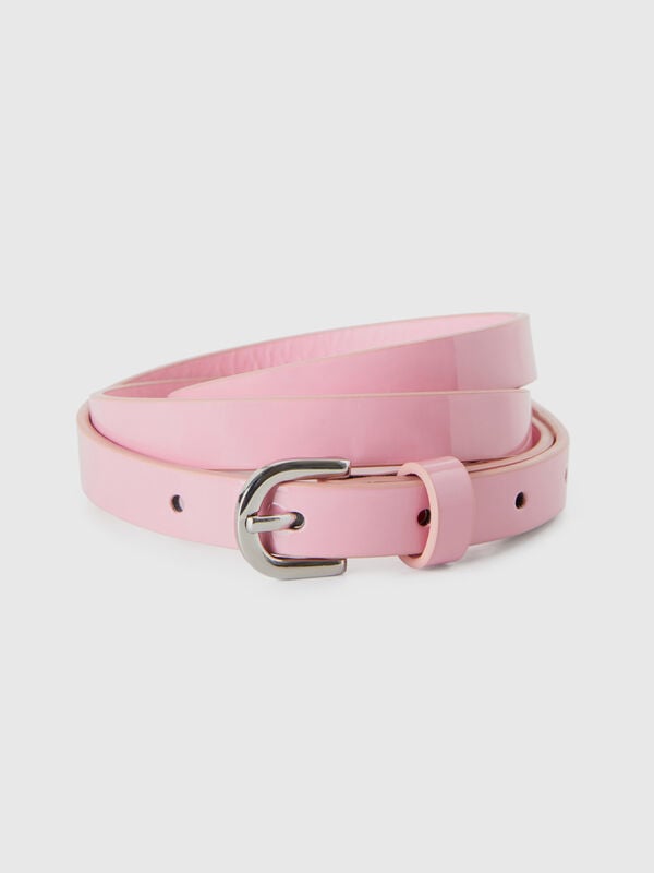 Cintura bassa rosa pastello in vernice Donna