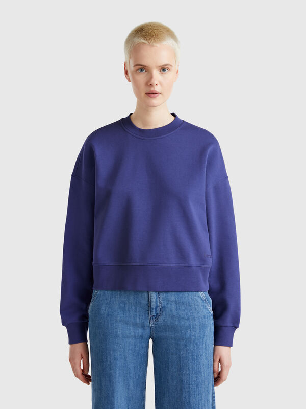 Sweat-shirt 100% coton avec logo imprimé Femme