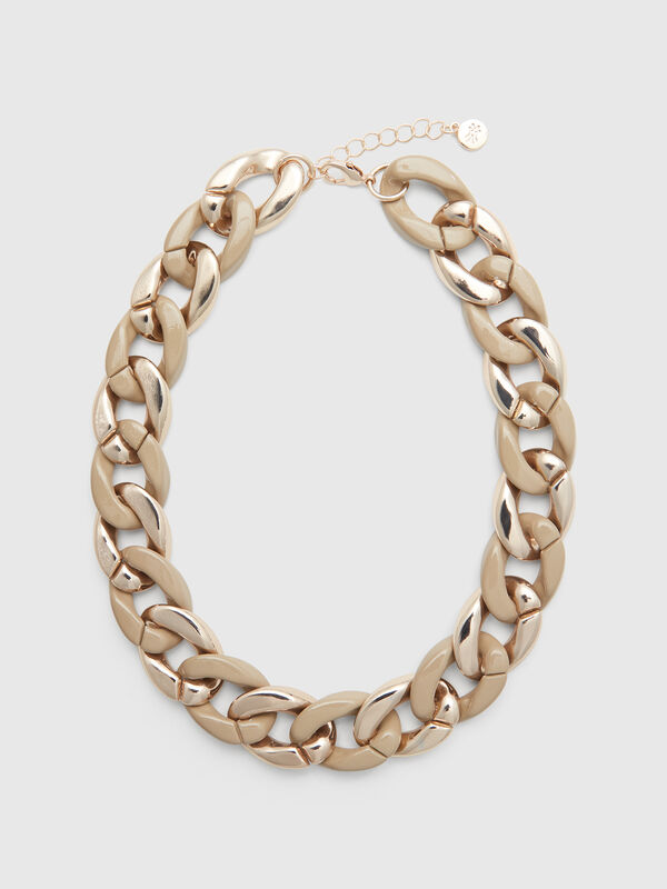 Gold and beige necklace Women