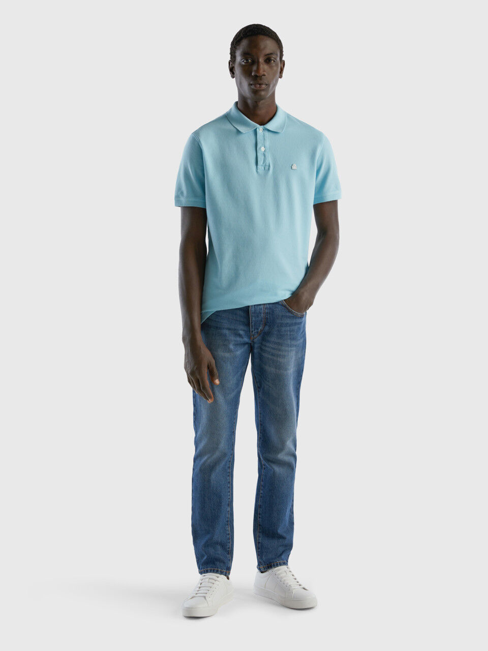 Polo turchese regular fit