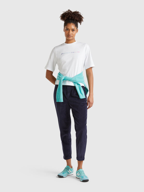 Chino in velluto con vita elasticizzata Donna