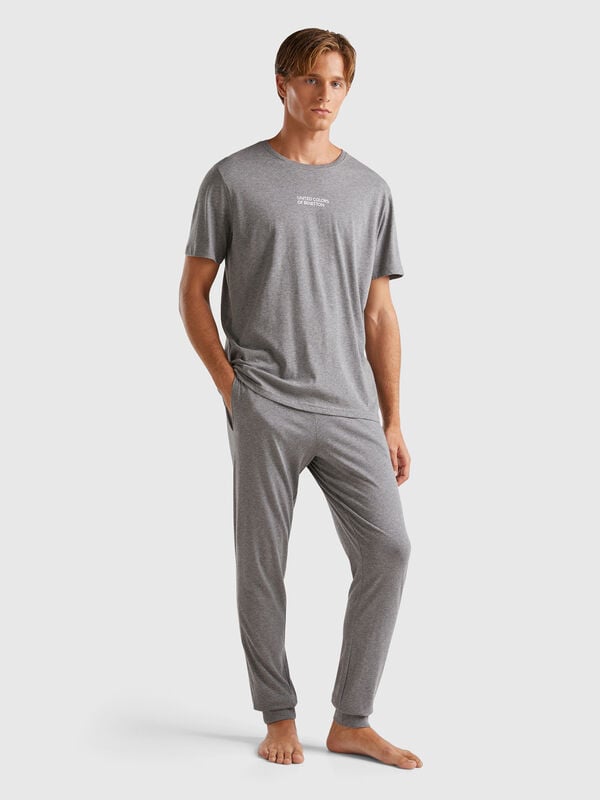 Pantalon avec élastique à logo Homme