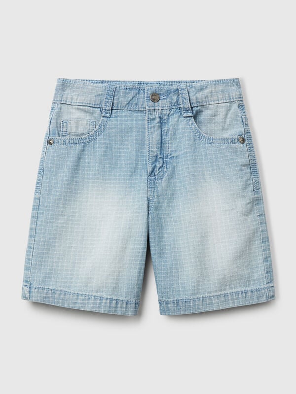 Pantalon court droit à carreaux Garçon