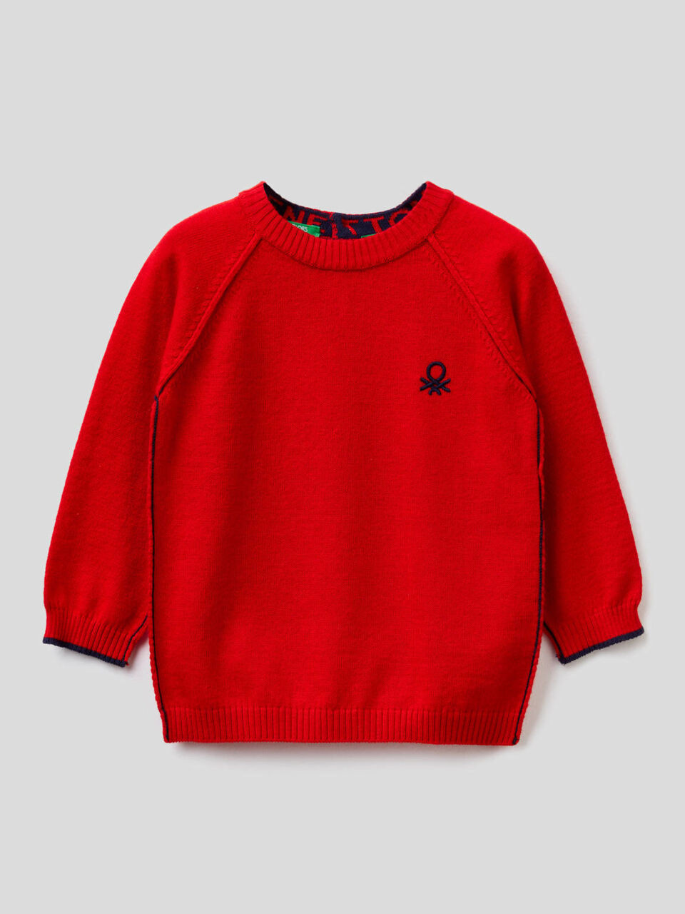 Maglia girocollo con manica raglan image number 1