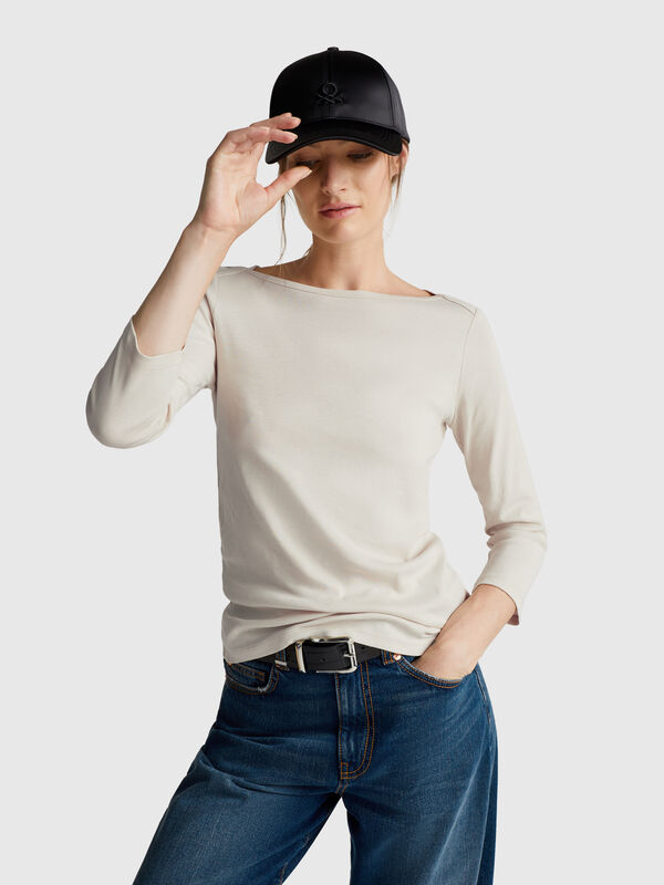 T-shirt con scollo a barchetta Donna