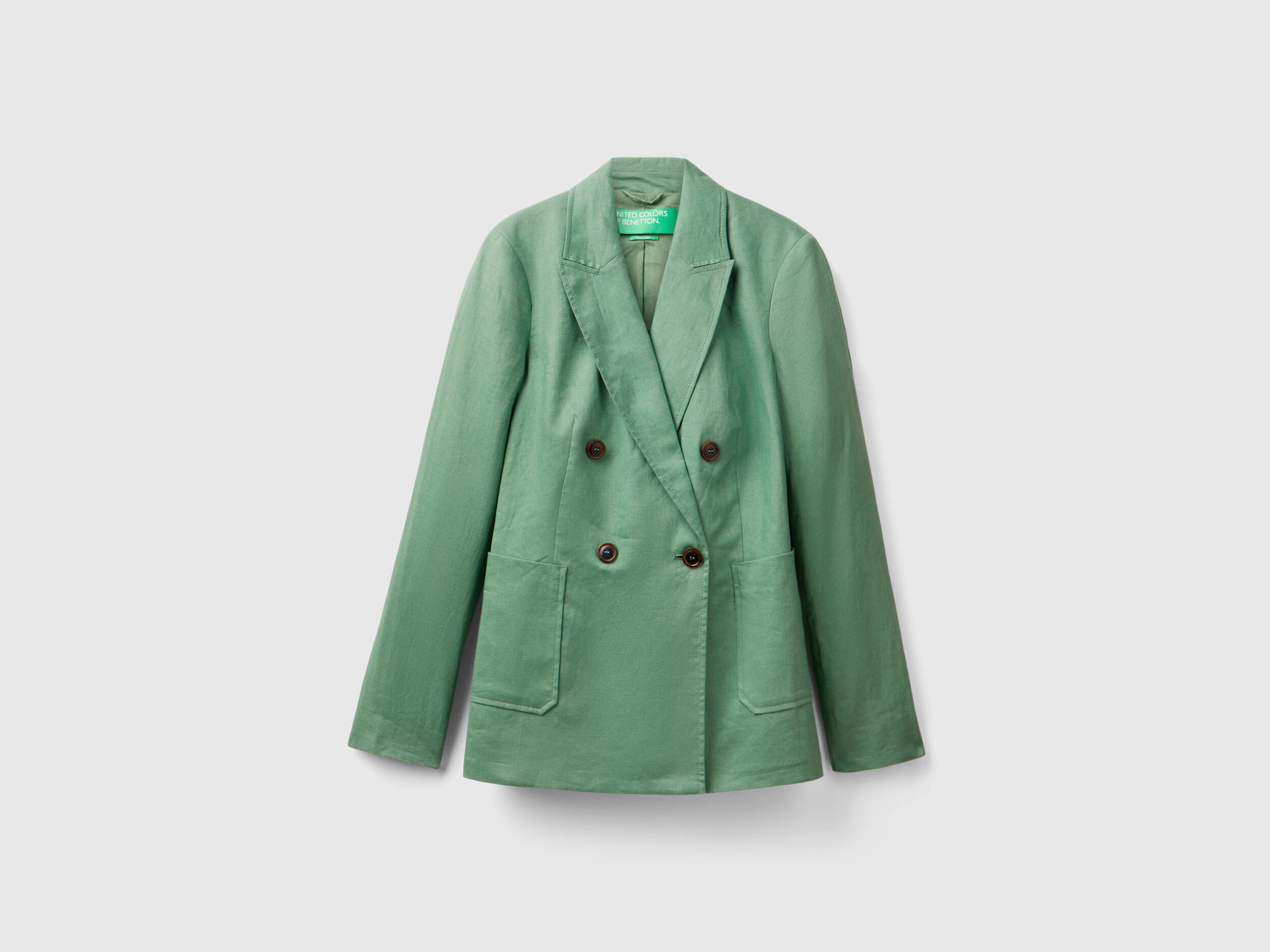 Benetton mid length hidden double breasted coat best sale