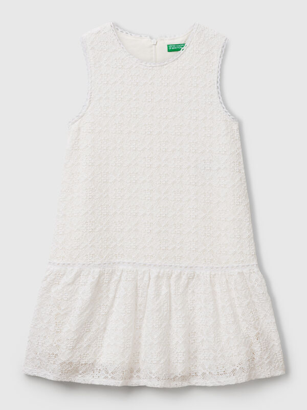 Abito in pizzo con balza Bambina