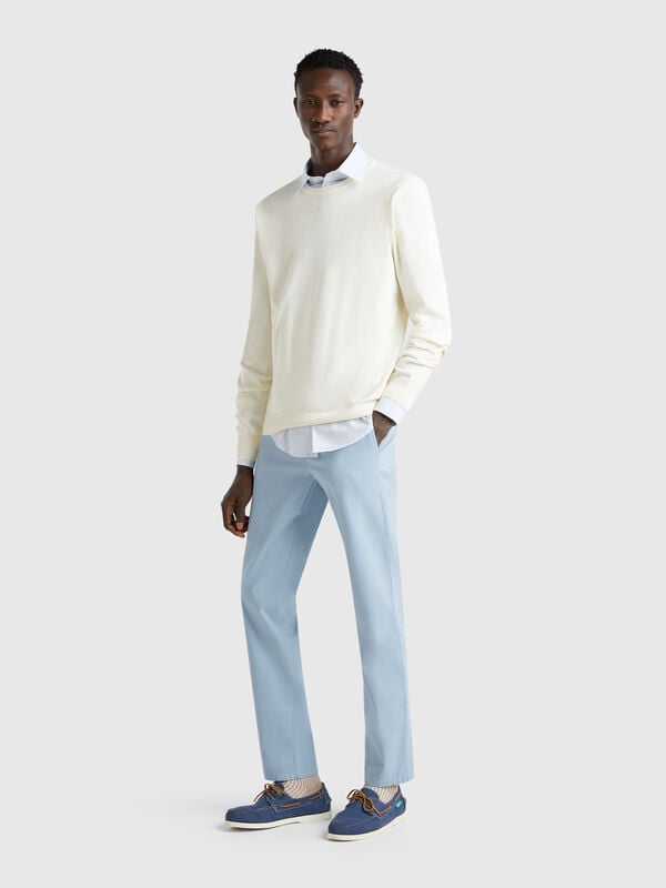 Chino slim turquoise Homme