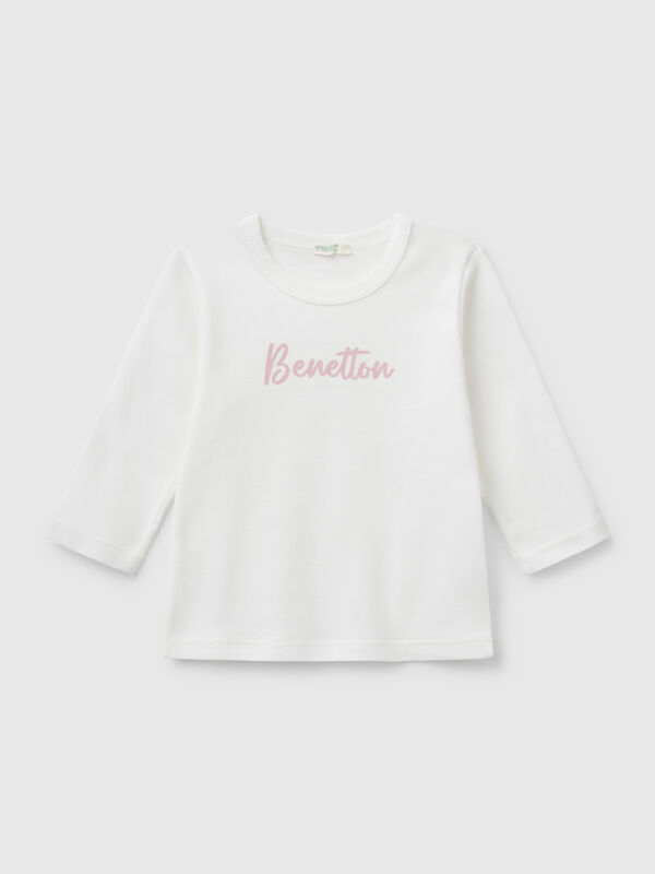 Langärmeliges T-Shirt aus Baumwolle Newborn