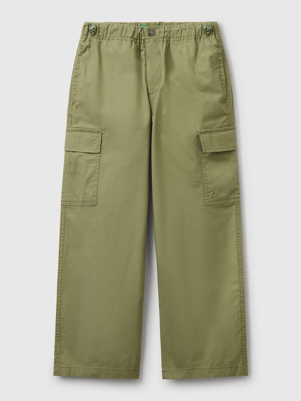 Pantaloni parachute in cotone stretch Bambino