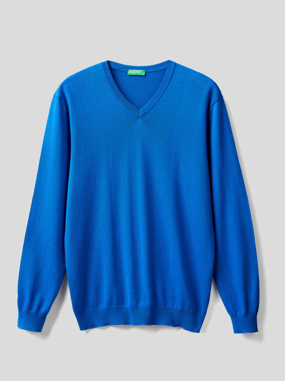 Pure cotton sweater with V-neck image number null