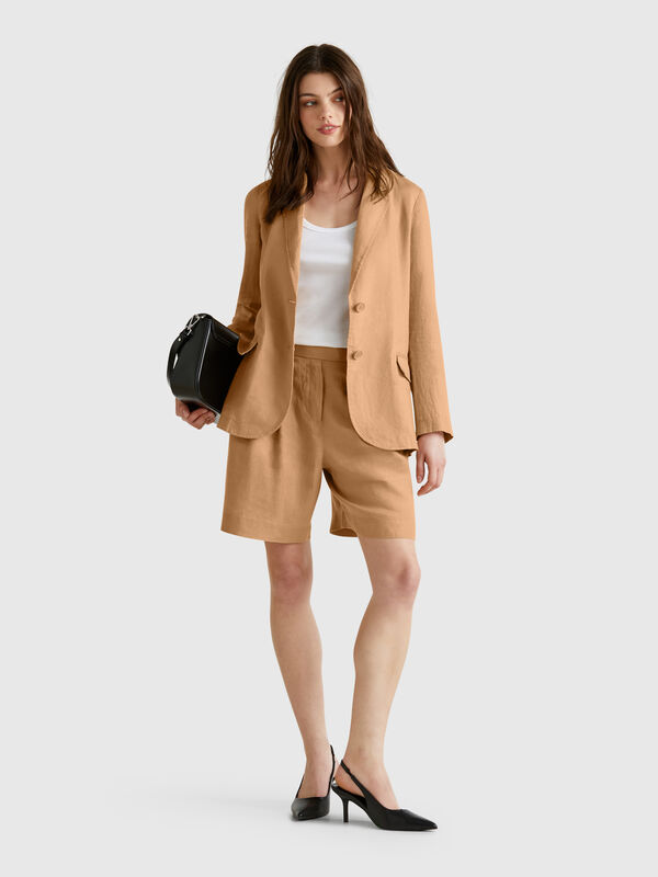 Bermuda 100% lin Femme