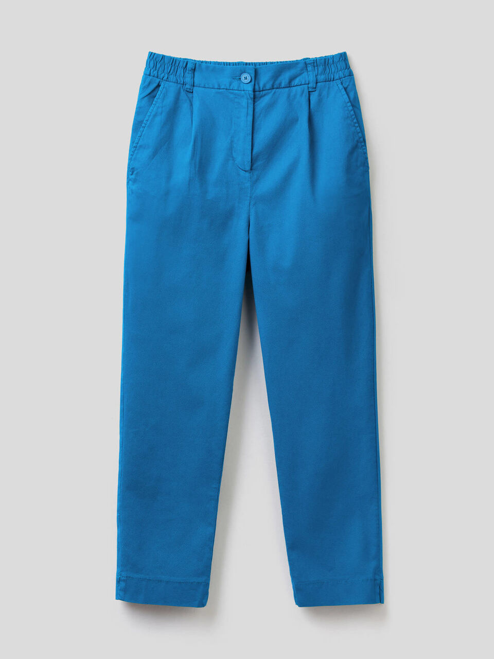 Pantalon uni en coton stretch image number 1