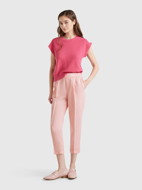 Kurze Hose aus 100 % Leinen Damen