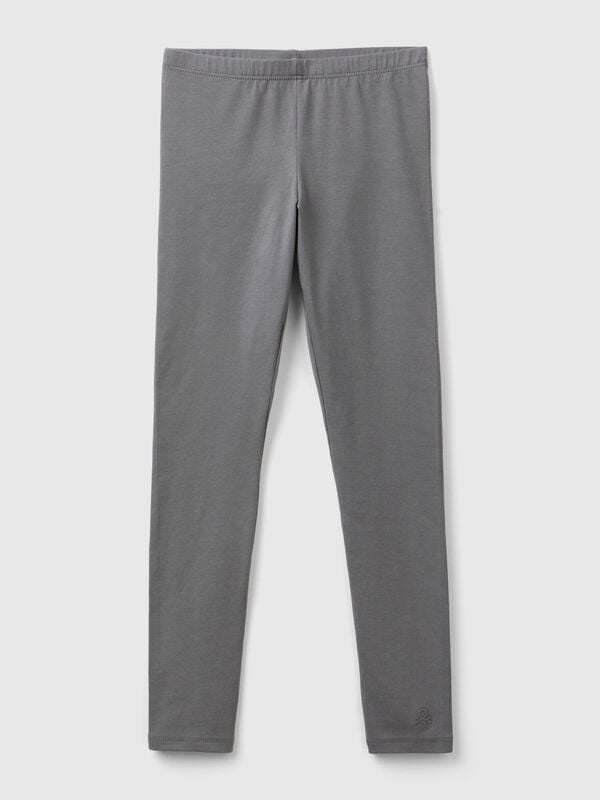 Leggings aus Stretch-Baumwolle mit Logo Mädchen