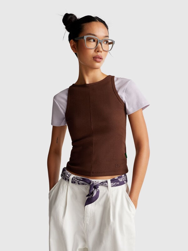 Canotta in misto cotone e Modal stretch Donna