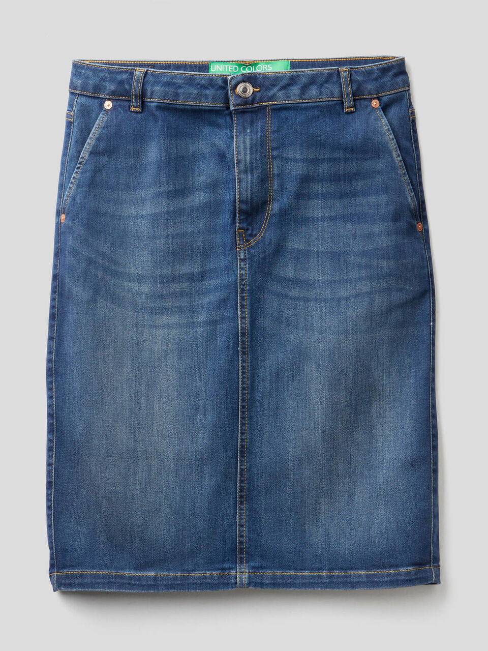 Jupe fourreau en denim stretch image number null