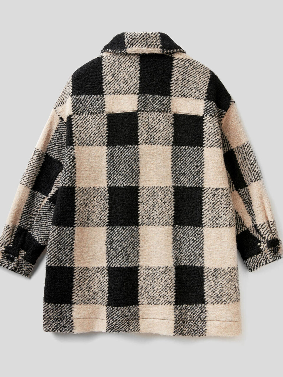 Overshirt a quadri in misto lana image number 2