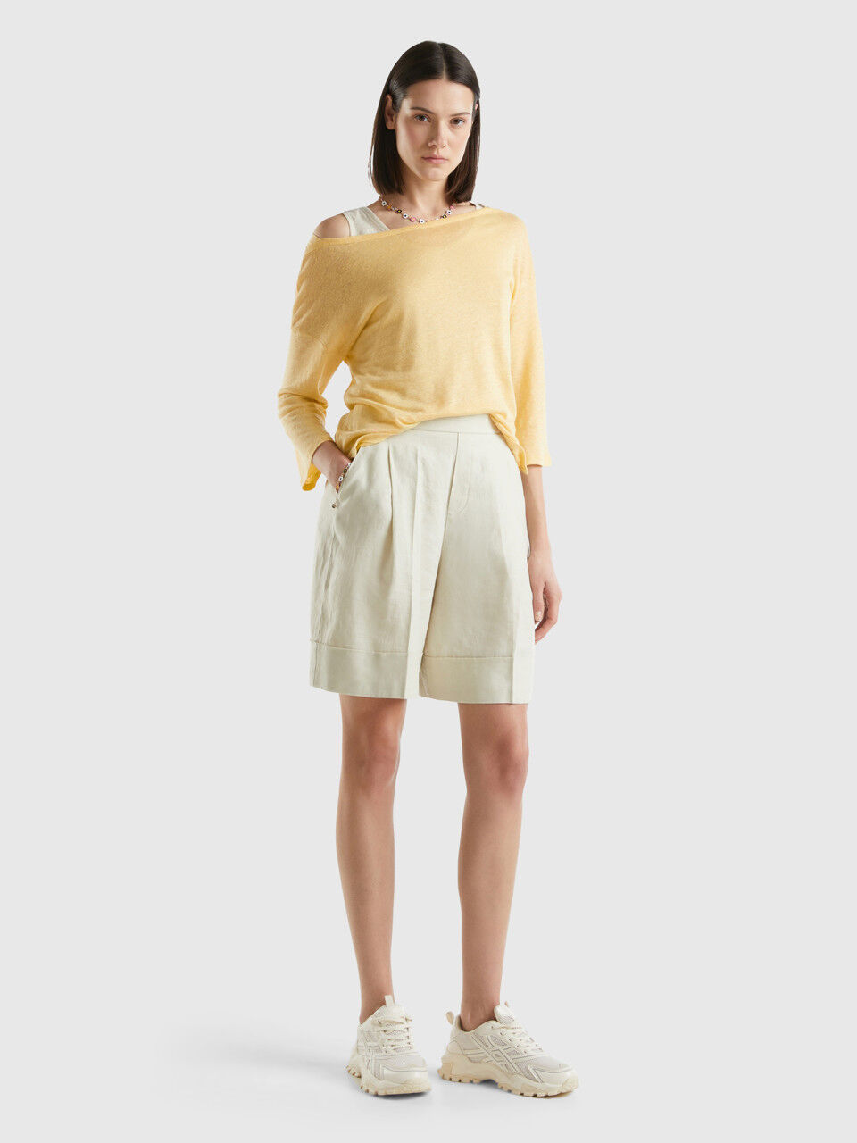 Bermuda lin deals femme
