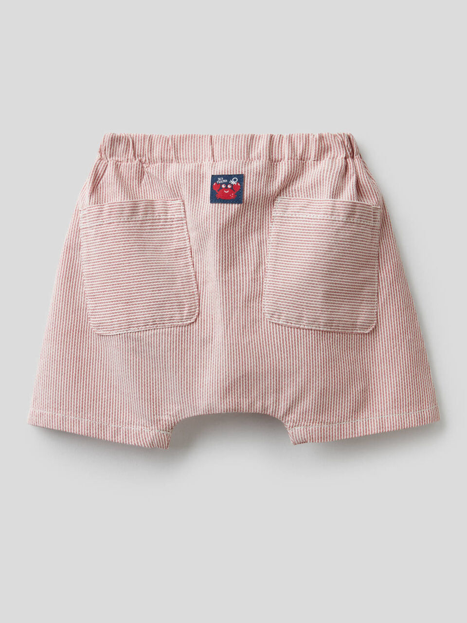 Gestreifte Shorts aus reiner Baumwolle image number 2